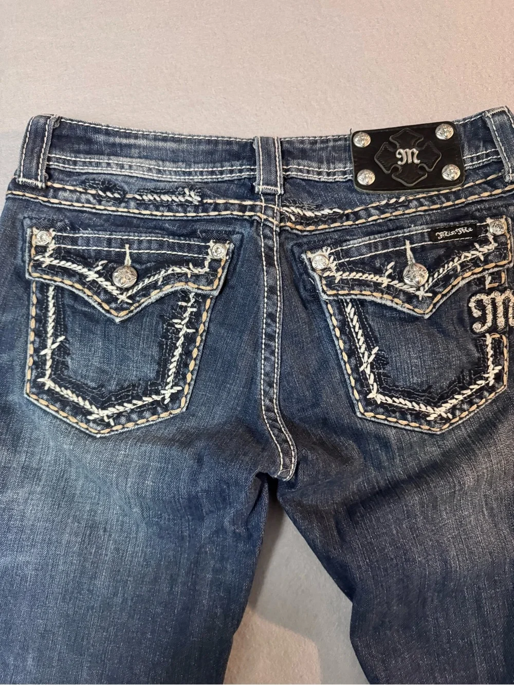 Y2K Miss Me Indigo Cropped/Capri Bootcut Jeans Size 28